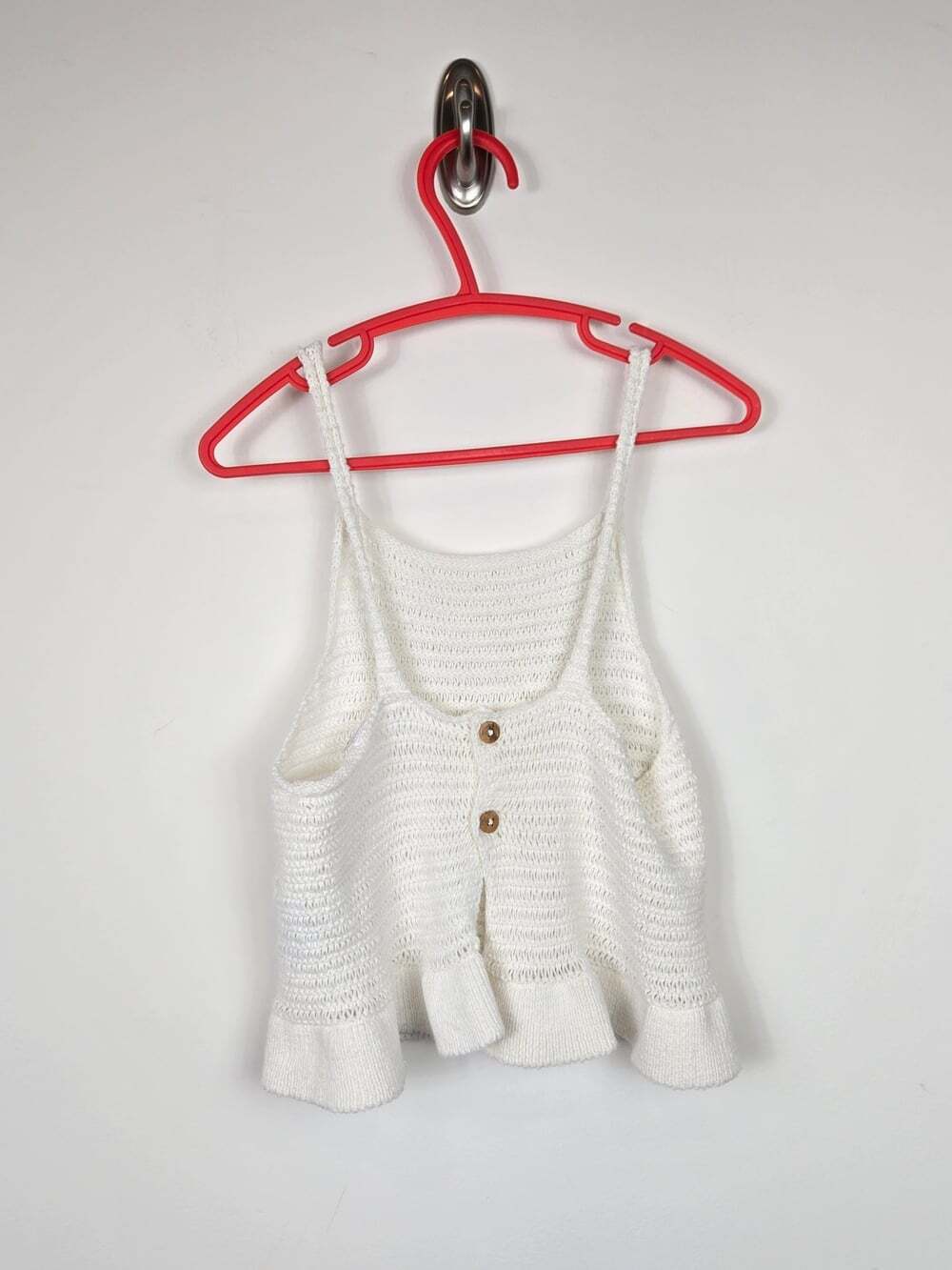 Zara Girls White Knit Peplum Cami Top Size 2-3 Years Boho Summer Cotton Blend - Picture 5 of 6